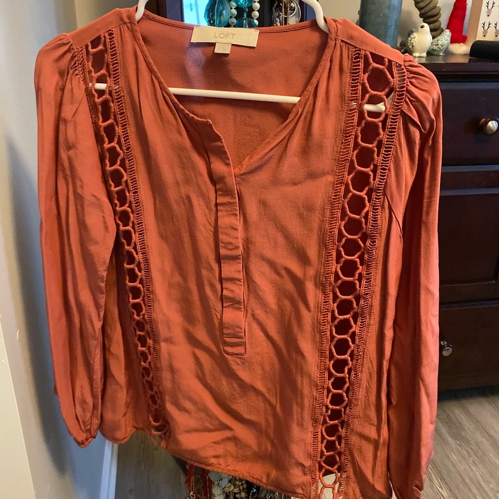Burnt orange top with cutouts